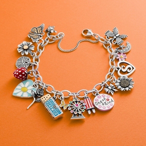 Colgante temático de James Avery en plata de ley S925, colgante de esmalte vintage, girasol, helado Bluebell y noria - Product Image 1