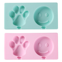 Ventes chaudes Ustensiles de cuisine Moules en silicone pour glaces en forme de bonhomme de neige Dessin animé pour glaces et sucettes glacées