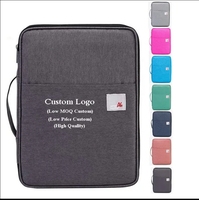Porte-documents A4 étanche avec fermeture éclair couverture en PVC 60 Pages intérieures couverture rigide organisateur de bureau pour iPad stylo cahiers sacs de voyage