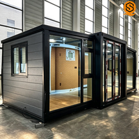 Maison conteneur extensible en verre moderne Shinestone 20ft/40ft, maison mobile préfabriquée pour bureau et habitation