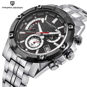 Reloj cronógrafo para hombre Berjani, correa de acero inoxidable, resistente al agua hasta 30M, reloj deportivo multifuncional de cuarzo PD-3311 - Product Image 1