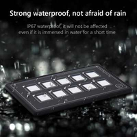 Boîtier de commande de circuit LED RGB 12-24V avec panneau de commutation intelligent 12 touches, fonction stroboscopique momentanée et chargeur sans fil, en matériau ABS