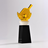 Trophée en cristal poli au design élégant, gravé au laser, style sportif, pour la reconnaissance personnelle et écologique, récompense de pickleball