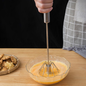 Semi-<b>automatic</b> Egg Beater 304 Stainless Steel Egg Whisk Manual Hand Mixer Self Turning Egg <b>Stirrer</b> Kitchen Accessories Tools - Product Image 3
