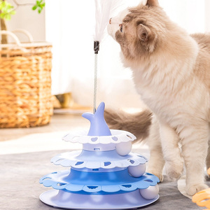 Vente directe usine Jouet interactif multifonctionnel pour chat, plateau tournant à friandises - Product Image 2