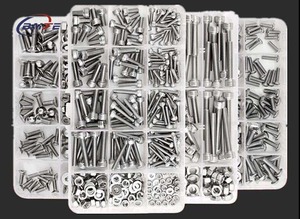 232pcs DIN tiêu chuẩn thép không gỉ Hex Bu lông đầu Nuts Kit 1/4 3/8 phẳng mùa xuân máy giặt Trường hợp Chất lượng cao thép không gỉ - Product Image 4