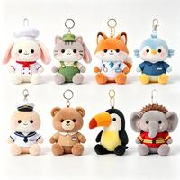 Porte-clés en peluche personnalisable en gros, jouet animal en peluche doux, porte-clés exquis, cadeau promotionnel d'entreprise