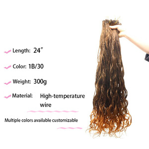 Cortina de Cabello Sintético al por Mayor Transfronteriza, 24 Pulgadas, 300g, Seis Piezas, LOOSE <span class=keywords><strong>GURL</strong></span>, Permanente, Lista para Usar - Product Image 4
