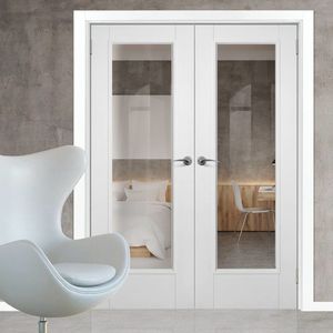 Porte française en <span class=keywords><strong>verre</strong></span> double trempé avec cadre en aluminium et bois, design luxueux, extérieur en <span class=keywords><strong>verre</strong></span> - Product Image 2