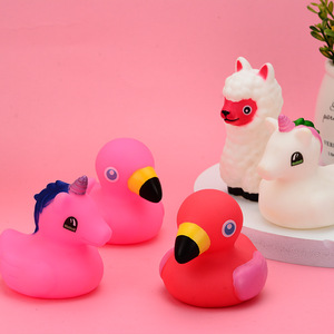 Nhúm và gọi đồ chơi nước cho bé phim hoạt hình dễ thương <span class=keywords><strong>Flamingo</strong></span> Kỳ Lân và Alpaca Vinyl tắm đồ chơi - Product Image 5