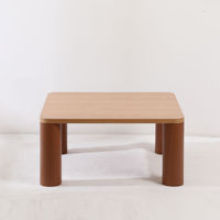 Mobilier moderne de salon nouveau design Japandi Nordic Dia 55 80cm carré en bois chêne Table basse Vaneer pour la maison