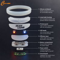 Bracelet lumineux LED personnalisé, clignotant, réactif à la musique, pour événements et fêtes