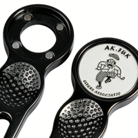Juego de herramientas de reparación de divots de metal con marcador de bola, abridor de botellas y estuche, regalo de golf personalizado de cobre