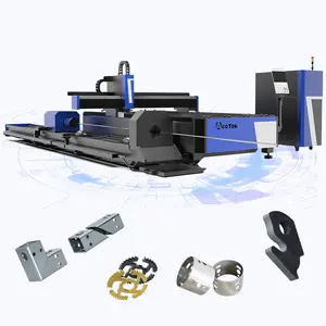 Mesin pemotong Laser logam efisiensi tinggi pelat 6000W dan mesin pemotong Laser tabung harga