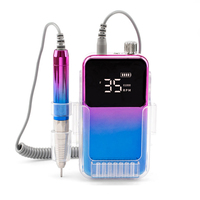 Perceuse à ongles électrique portable 35000 tr/min, polisseuse à ongles rechargeable avec écran LCD pour outil de manucure professionnel en salon