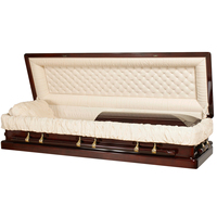 Artículos de alta calidad Suministros funerarios Venta al por mayor Ataúdes y ataúdes de madera humanos de estilo americano