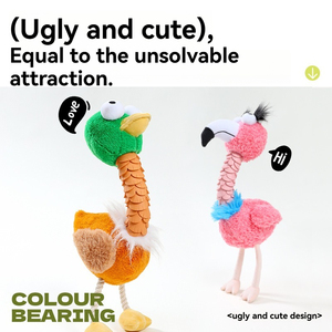 Tianyuan Jouet à mâcher en peluche écologique pour chien Design d'oiseau moche avec dents molaires résistantes aux morsures Soulagement de la voix pour chiens de taille moyenne à grande - Product Image 2