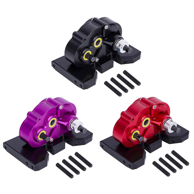 CNC Lightweight Adjustable Gearbox OD-3 Overdrive Transmission for 1/10 Crawler Car Axial SCX10 II Pro LCG Chassis Straight Axle