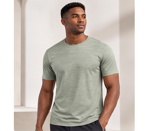 Camiseta Deportiva de Manga Corta para Hombre, Cuello Redondo, Color Pastel, Transpirable, Ideal para el Verano y el Fitness - Product Image 1