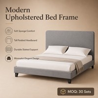 Cadre de lit rembourré gris style hôtelier pour projets de mobilier de chambre King/Queen, destiné aux importateurs et au commerce de détail pour projets de chambre
