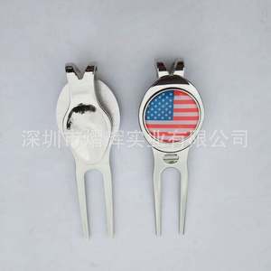 Fourche à balles verte multifonctionnelle en métal, alliage de zinc, aimant pour tondeuse à gazon, accessoires standard pour les terrains de golf, modèle Usa Mairun - Product Image 2