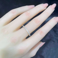 Bague en argent S925 avec moissanite demi-cercle couleur D VVS pour femme, alliance de mariage, prête à être expédiée en gros