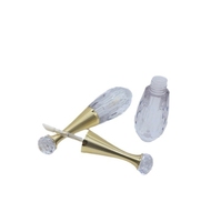 Tubes à gloss vides de luxe en forme de bulbe avec diamant sur le dessus, 2,5 ml, couleurs personnalisées, matériau PETG, bouchon à vis, rouge à lèvres liquide, sérigraphie