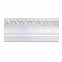 Plinthe décorative en PS imitation bois blanc Banruo, moulure de plinthe à motif doré pour l'intérieur des hôtels, légère