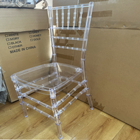 Chaise Chiavari transparente pour mariage, chaise de restaurant transparente Bjflamingo, chaise empilable en résine acrylique pour hôtel, location pour événements et fêtes