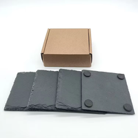 Dessous de verre noir personnalisé de 4 pouces carré rond anti-rayures avec support en métal pour l'Italie Quarante quatre roses de Resch