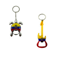 Porte-clés personnalisés en vrac d'Équateur - Cadeaux souvenirs ronds en métal et plastique avec designs personnalisés pour les fans et les voyageurs