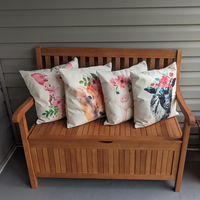 Banc de rangement Combohome pour entrée et porche, avec doublure intérieure amovible anti-poussière, banc en bois pour pelouse
