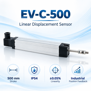 Capteur de déplacement linéaire EV-C-500 500 mm 0,05 % IP54 5 kΩ Sortie de tension analogique Novotechnik TLH/TL pour LT Sakae LP - Product Image 1