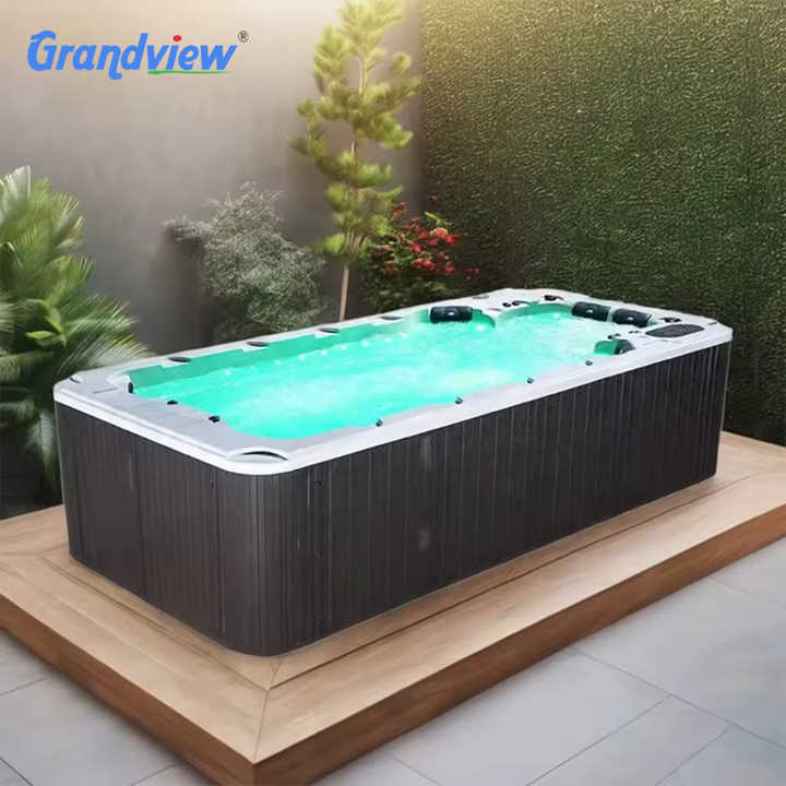 Popular Dual Zone Endless Long Swimming Pool and Swim Spa 8 Person Acrylic Inground Swimming Pool for Sale