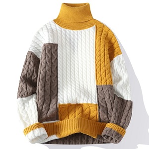 2026 New Arrival Long Sleeve Cable <strong>Knit</strong> Crewneck Custom Patterned Knitted <strong>Sweater</strong> Men Winter Pullover - Product Image 5