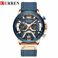 Montre de luxe Curren 8329, chronographe, étanche, aiguilles lumineuses, mode, loisirs, sport, affaires, montre pour homme