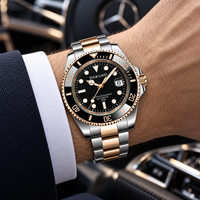 Montre mécanique de luxe pour homme à marque privée, logo personnalisé, bracelet en acier inoxydable, montre automatique étanche pour tenue formelle
