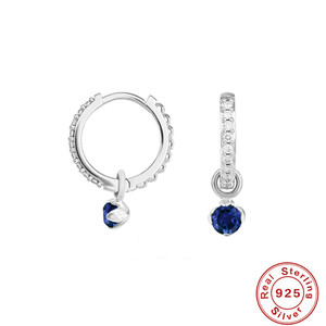Boucles d'oreilles pendantes en argent sterling S925, luxe léger, tempérament élégant, avec diamants - Product Image 5