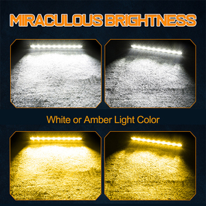 Barra de Luz LED de 20 Pulgadas para Montaje en Parrilla, Color Ámbar <span class=keywords><strong>o</strong></span> Blanco, Haz Combinado, 100W, 4X4, Fila Única, con Arnés de Cableado Automático - Product Image 5