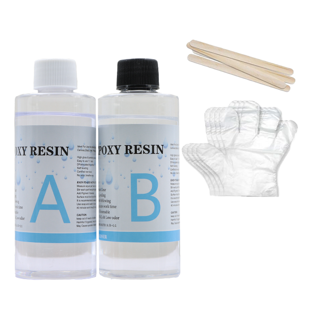 Best Selling Crystal Clear Epoxy Resin Kit for Construction Use Includes Mixing Sticks Gloves Cups