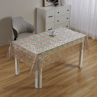 Nappe rectangulaire RNPT en PVC, motif carreaux fins arc-en-ciel, translucide, pastel, pour la salle à manger au quotidien