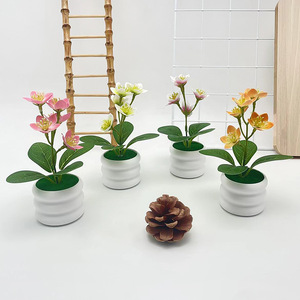 Bonsaï de jasmin artificiel Paulon, 16 cm de haut, mini-plantes en pot pour la décoration de la maison et du jardin - Product Image 1