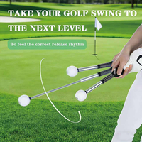 Kit d'entraînement au swing de golf, tige télescopique en acier inoxydable, bande de bras en tissu élastique, universel droitier/gaucher pour débutants et professionnels