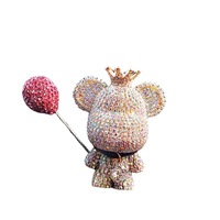 Diffuseur de parfum créatif pour voiture, motif ours de dessin animé incrusté de diamants, clip pour aérateurs, décoration intérieure féminine, direct