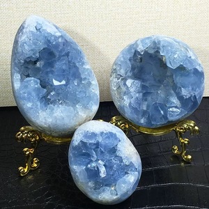 Bán buôn Chất lượng cao tự nhiên màu xanh celestite cụm nguyên tinh thể màu xanh celestite geode druzy - Product Image 2