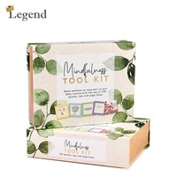 Boîte à fermeture magnétique rigide en gros, motif feuille personnalisé, boîte en papier rigide avec aimant pour kit de pleine conscience, jeu de cartes, emballage cadeau