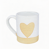 Mug en céramique côtelée blanche, tasse à café en grès bicolore avec anse, style nordique, pour la maison et le café