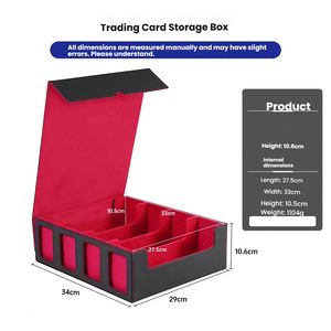 Magnetic PU Leather Separated Four Row Window Game Card Box 2400+large Capacity Three <b>Kingdoms</b> Board Game Card Storage Box - Product Image 3