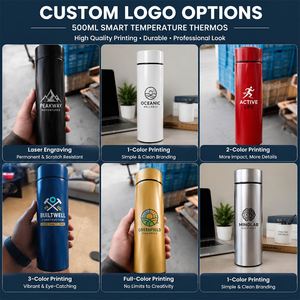 Bouteille d'eau intelligente en acier inoxydable de 500 ml avec logo personnalisé, affichage de la température LED, pour cadeau promotionnel d'entreprise - Product Image 4