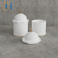 C & H Home Decoration Mubarak Musulman Arabe Ramadan Céramique Ciment Bougeoir Pot